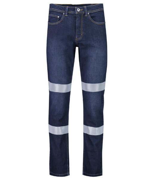 ZP907 Syzmik Mens Bio Motion Taped Stretch Jean, Denim, Sizes 72 to 132