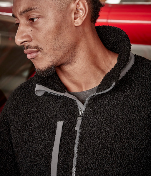 ZT285 Syzmik Unisex Streetworx Full Zip Sherpa Fleece, Black, Sizes 2XS to 7XL