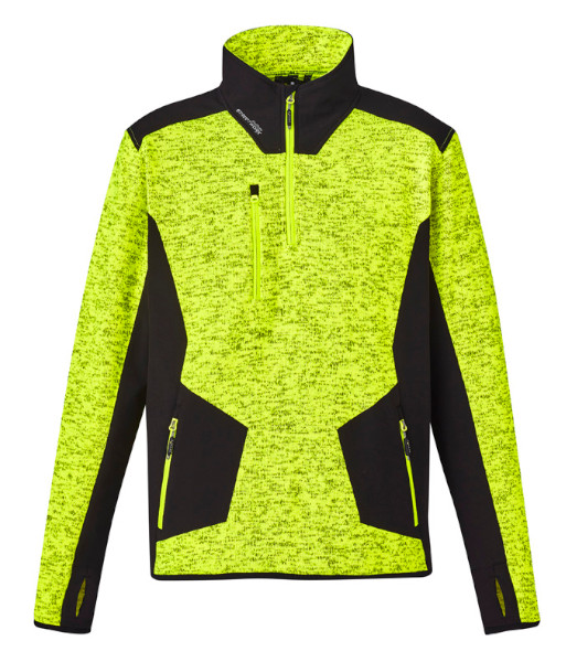 ZT380 Syzmik Unisex Streetworx Reinforced Knit 1/2 Zip Pullover, Fluoro Yellow, Sizes 2XS to 7XL