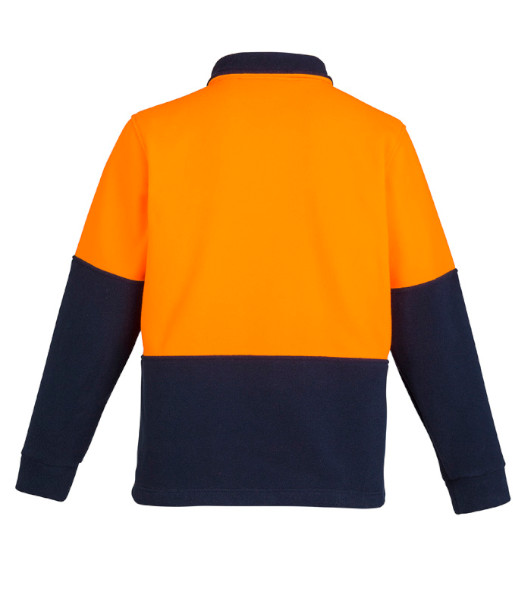 ZT460 Syzmik Unisex Hi Vis Day Only 1/2 Zip Polar Fleece Pullover, Orange/Navy, Sizes 2XS to 7XL
