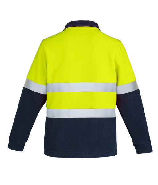 ZT461 Syzmik Unisex Hi Vis Day/Night Polar Fleece Pullover Hoop Taped, Yellow/Navy, Sizes S to 7XL