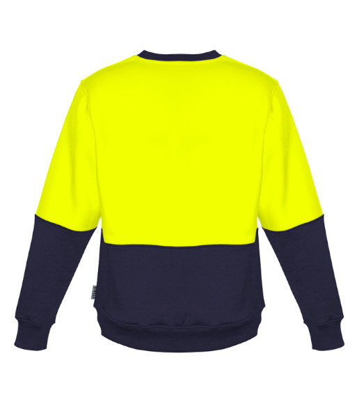 ZT475 Syzmik Unisex Hi Vis Day Only Crew Sweatshirt, Yellow/Navy, Sizes 2XS to 7XL