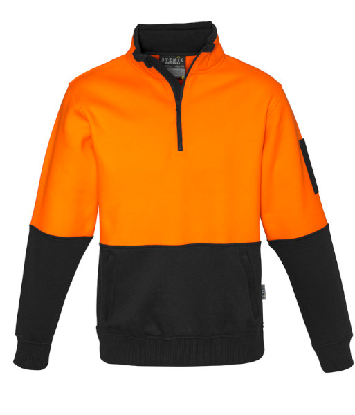 ZT476 Syzmik Unisex Hi Vis Day Only 1/2 Zip Pullover, Orange/Black, Sizes 2XS to 7XL