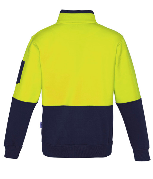 ZT476 Syzmik Unisex Hi Vis Day Only 1/2 Zip Pullover, Yellow/Navy, Sizes 2XS to 7XL