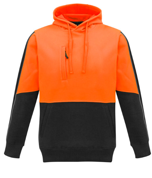 ZT484 Syzmik Unisex Hi Vis Day Only Pullover Hoodie, Orange/Black, Sizes 2XS to 7XL