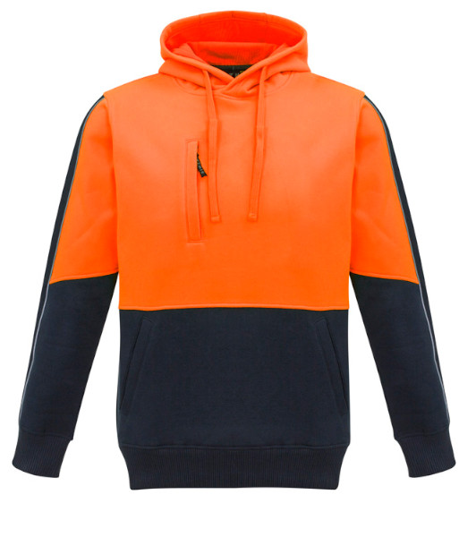 ZT484 Syzmik Unisex Hi Vis Day Only Pullover Hoodie, Orange/Navy, Sizes 2XS to 7XL