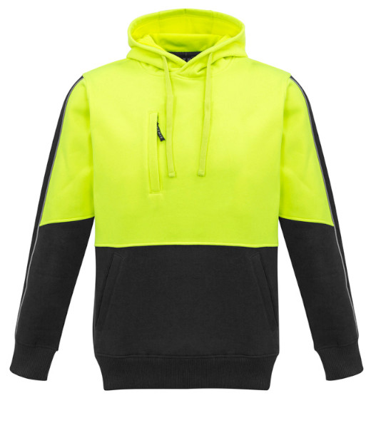 ZT484 Syzmik Unisex Hi Vis Day Only Pullover Hoodie, Yellow/Black, Sizes 2XS to 7XL
