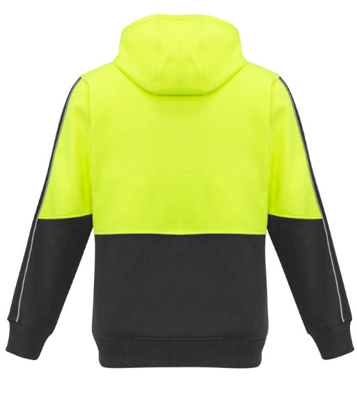 ZT484 Syzmik Unisex Hi Vis Day Only Pullover Hoodie, Yellow/Charcoal, Sizes 2XS to 7XL