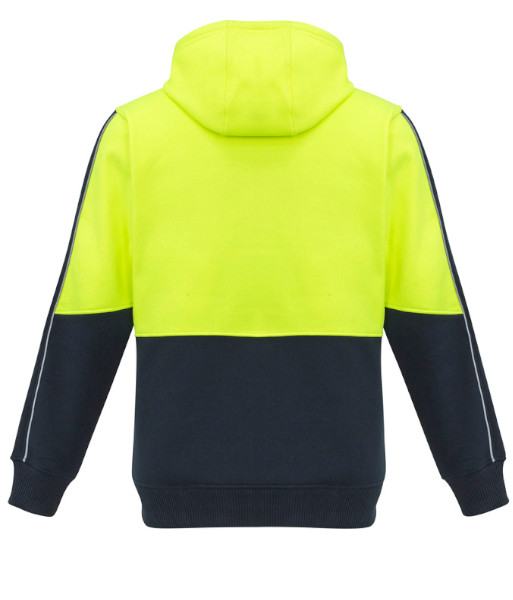 ZT484 Syzmik Unisex Hi Vis Day Only Pullover Hoodie, Yellow/Navy, Sizes 2XS to 7XL