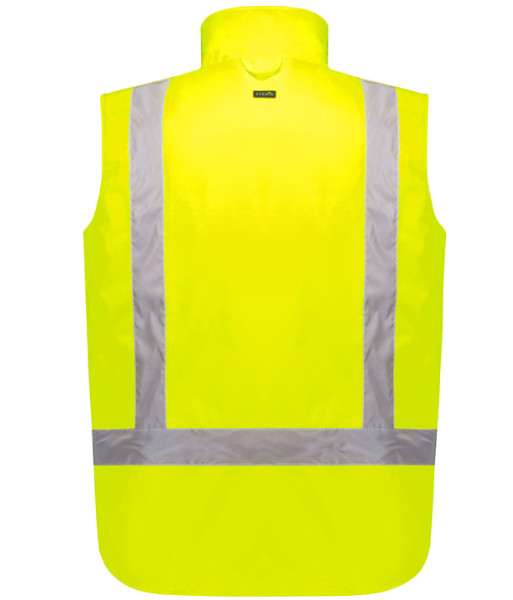 ZV228 Syzmik Unisex Hi Vis Day/Night Waterproof Reversible Vest, Yellow, Sizes 2XS to 7XL