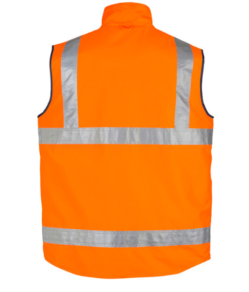 ZV358 Syzmik Mens Hi Vis Day/Night Lightweight Waterproof Vest, Orange, Sizes S to 7XL
