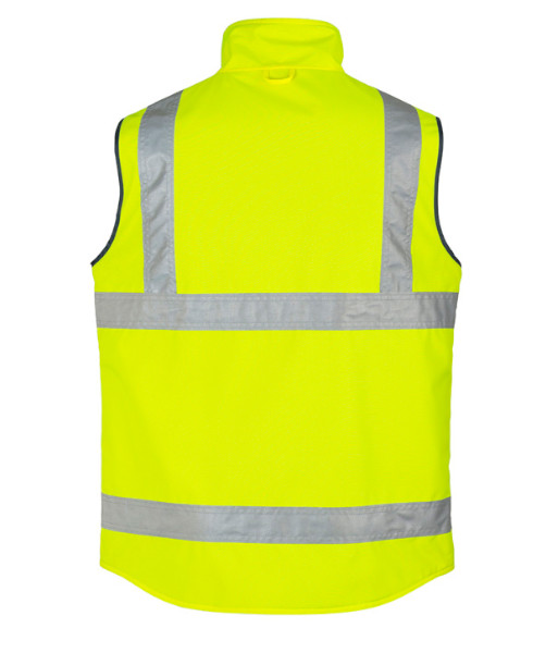 ZV358 Syzmik Mens Hi Vis Day/Night Lightweight Waterproof Vest, Yellow, Sizes S to 7XL