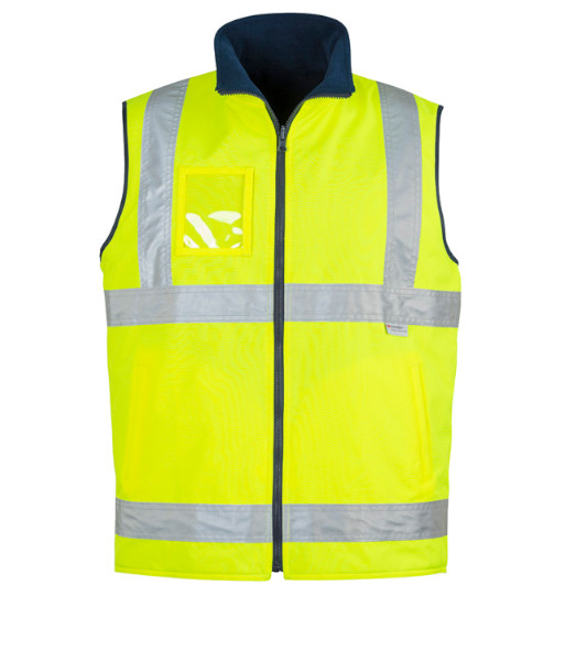 ZV358 Syzmik Mens Hi Vis Day/Night Lightweight Waterproof Vest, Yellow, Sizes S to 7XL