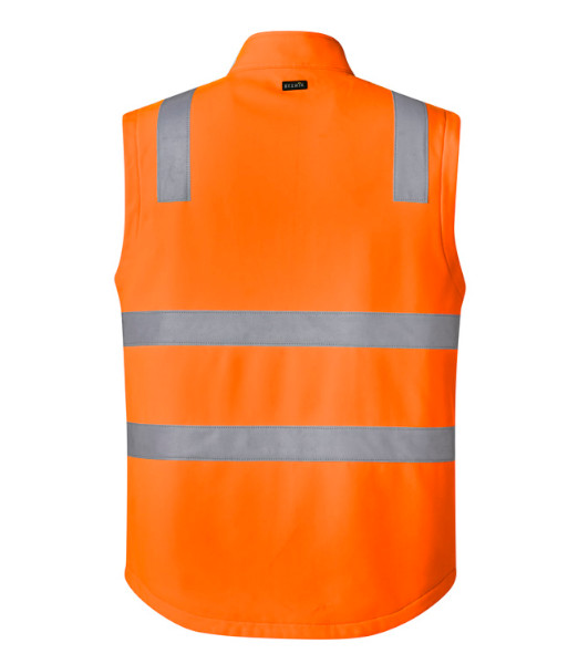 ZV426 Syzmik Unisex Hi Vis Day/Night Softshell Vest, Orange/Navy, Sizes 2XS to 7XL