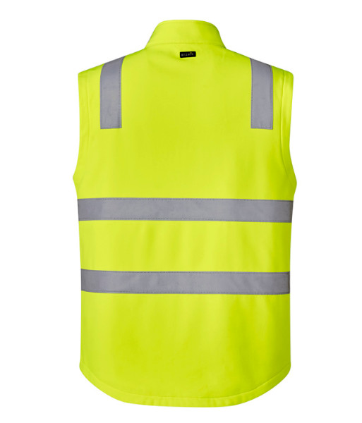 ZV426 Syzmik Unisex Hi Vis Day/Night Softshell Vest, Yellow/Navy, Sizes 2XS to 7XL