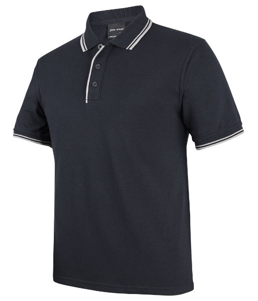 2CP JB’s Contrast Polo, Black/White, Sizes 3XS to 5XL