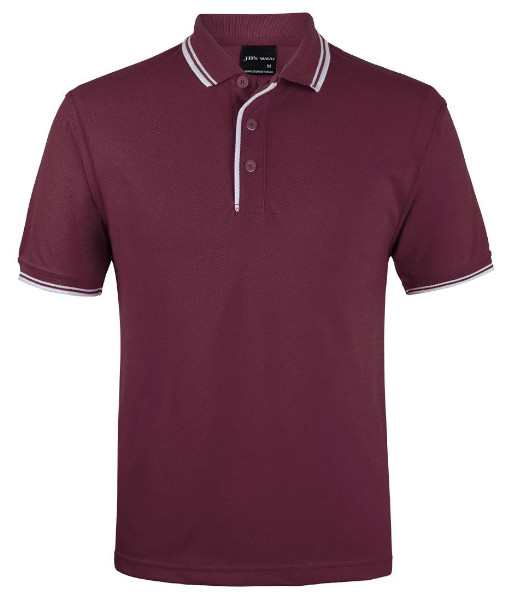 2CP JB’s Contrast Polo, Maroon/White, Sizes 3XS to 5XL