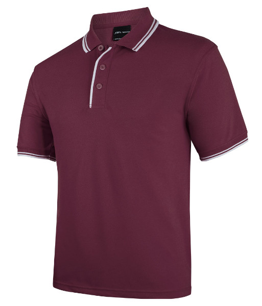 2CP JB’s Contrast Polo, Maroon/White, Sizes 3XS to 5XL