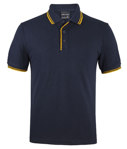 2CP JB’s Contrast Polo, Navy/Gold, Sizes 3XS to 5XL
