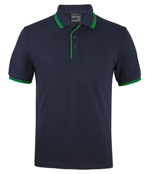 2CP JB’s Contrast Polo, Navy/Green, Sizes 3XS to 5XL