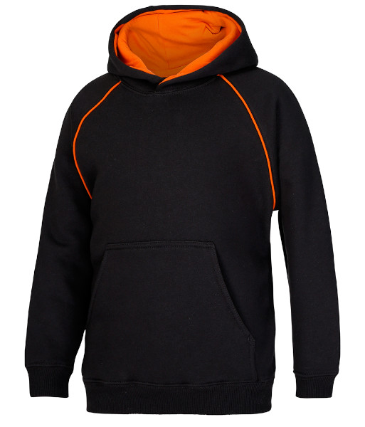 3CFH JB’s Kids Contrast Fleecy Hoodie, Black/Orange, Sizes 4 to 14