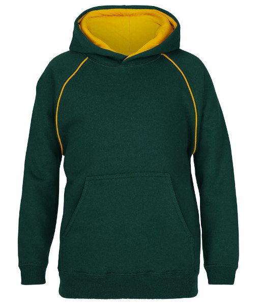 3CFH JB’s Kids Contrast Fleecy Hoodie, Bottle/Gold, Sizes 4 to 14