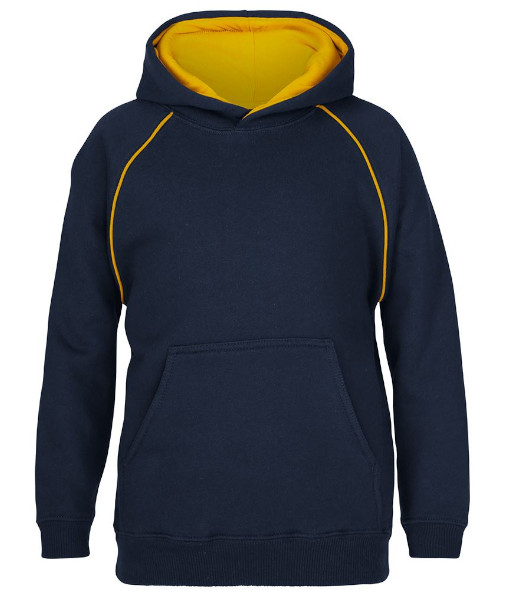 3CFH JB’s Kids Contrast Fleecy Hoodie, Navy/Gold, Sizes 4 to 14