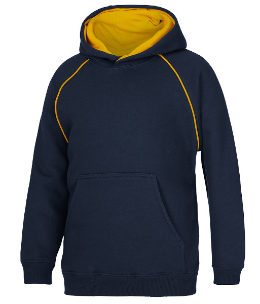 3CFH JB’s Kids Contrast Fleecy Hoodie, Navy/Gold, Sizes 4 to 14