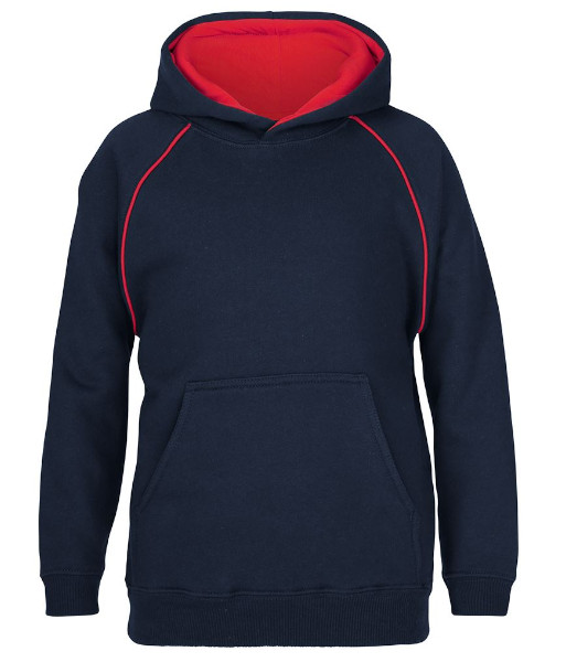 3CFH JB’s Kids Contrast Fleecy Hoodie, Navy/Red, Sizes 4 to 14