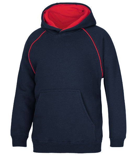 3CFH JB’s Kids Contrast Fleecy Hoodie, Navy/Red, Sizes 4 to 14
