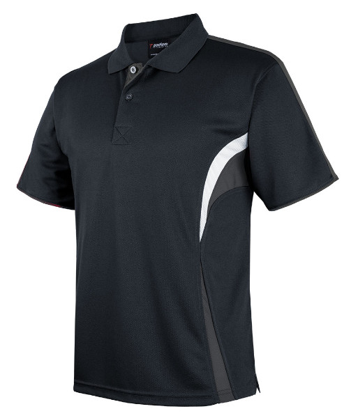 7COP JB’s Podium Cool Polo, Black/Charcoal/White, Sizes 3XS to 5XL
