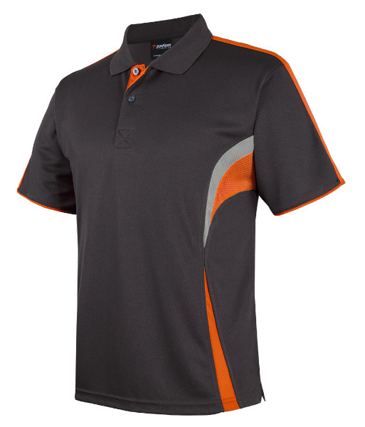 7COP JB’s Podium Cool Polo, Gunmetal/Orange/Grey, Sizes 3XS to 5XL
