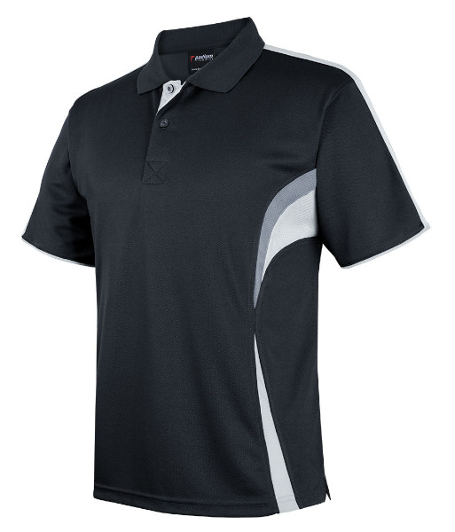 7COP JB’s Podium Cool Polo, Black/White/Grey, Sizes 3XS to 5XL