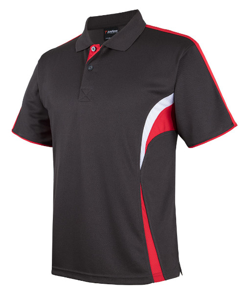 7COP JB’s Podium Cool Polo, Gunmetal/Red/White, Sizes 3XS to 5XL