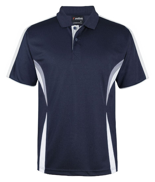 7COP JB’s Podium Cool Polo, Navy/White/Grey, Sizes 3XS to 5XL