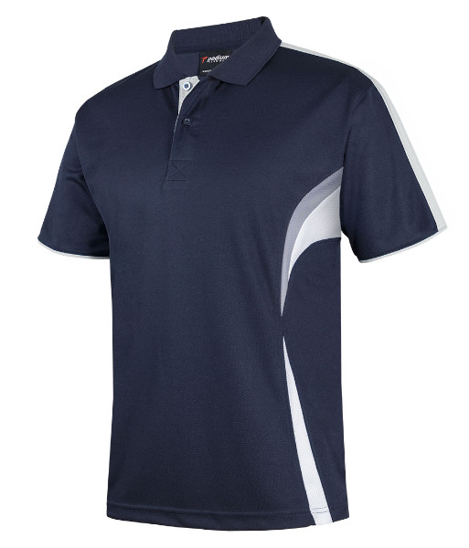 7COP JB’s Podium Cool Polo, Navy/White/Grey, Sizes 3XS to 5XL