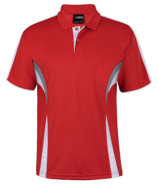 7COP JB’s Podium Cool Polo, Red/White/Grey, Sizes 3XS to 5XL