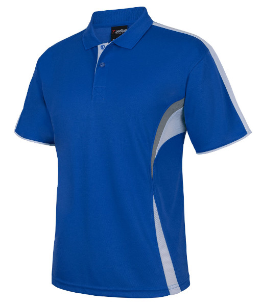7COP JB’s Podium Cool Polo, Royal/White/Grey, Sizes 3XS to 5XL