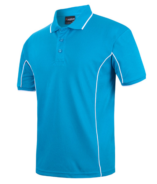 7PIP JB’s Podium Short Sleeve Piping Polo, Aqua/White, Sizes S to 5XL