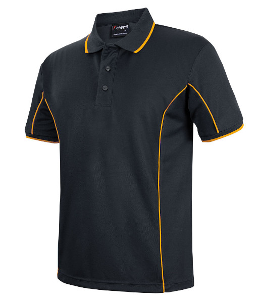 7PIP JB’s Podium Short Sleeve Piping Polo, Black/Gold, Sizes S to 5XL