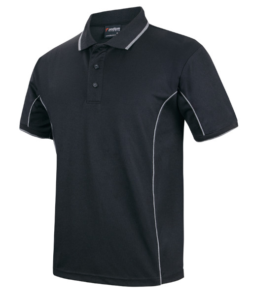 7PIP JB’s Podium Short Sleeve Piping Polo, Black/Grey, Sizes XS to 5XL