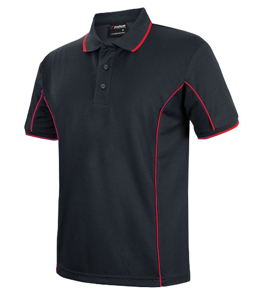 7PIP JB’s Podium Short Sleeve Piping Polo, Black/Red, Sizes XS to 5XL