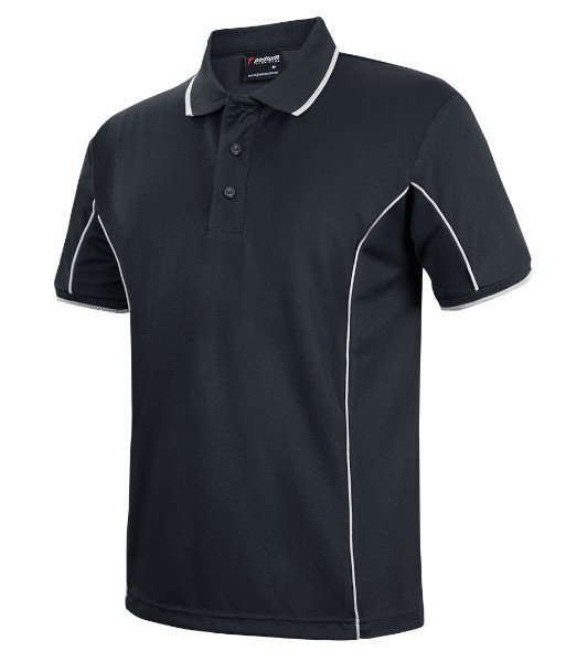 7PIP JB’s Podium Short Sleeve Piping Polo, Black/White, Sizes 2XS to 5XL