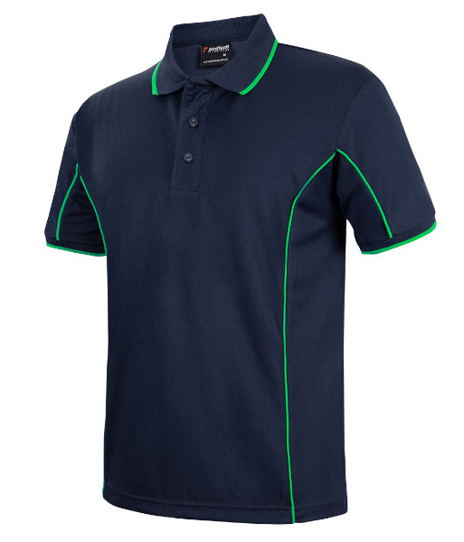 7PIP JB’s Podium Short Sleeve Piping Polo, Navy/Green, Sizes XS to 5XL