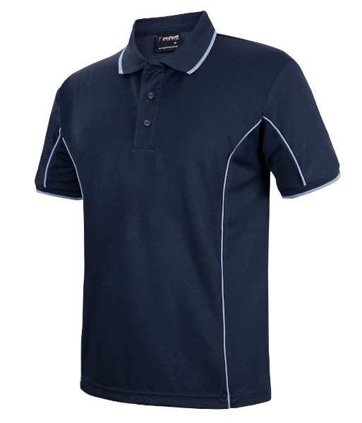 7PIP JB’s Podium Short Sleeve Piping Polo, Navy/Light Blue, Sizes S to 5XL