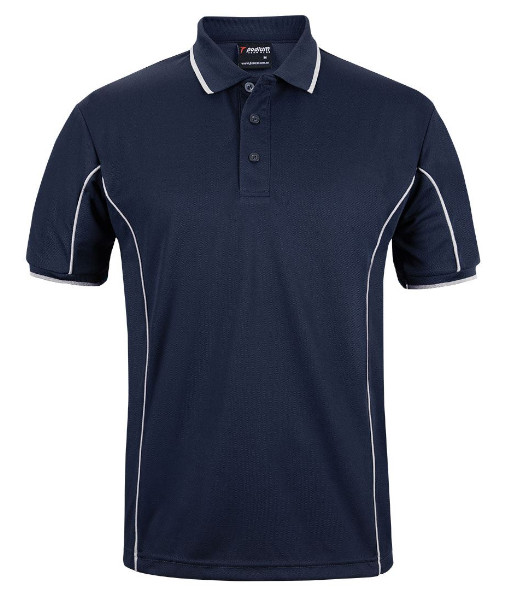 7PIP JB’s Podium Short Sleeve Piping Polo, Navy/White, Sizes 2XS to 6XL/7XL