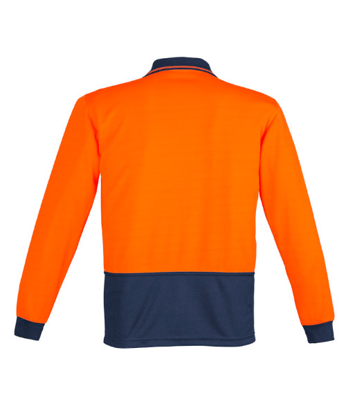 ZH232 Syzmik Unisex Hi Vis Day Only Long Sleeve Basic Polo, Orange/Navy, Sizes 2XS to 7XL