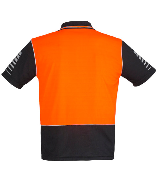 ZH236 Syzmik Mens Hi Vis Day Only Short Sleeve Zone Polo, Orange/Black, Sizes S to 7XL