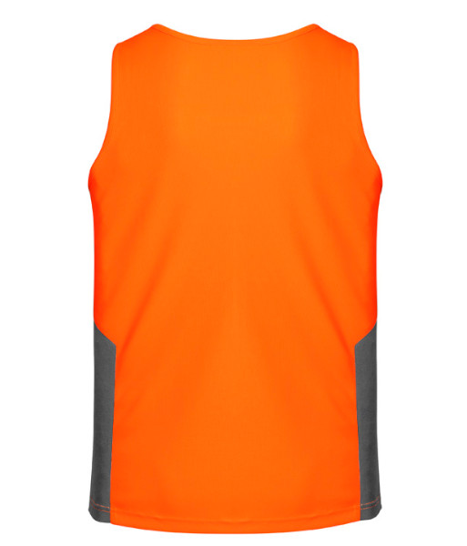 ZH239 Syzmik Unisex Hi Vis Day Only Squad Singlet, Orange/Charcoal, Sizes 2XS to 7XL