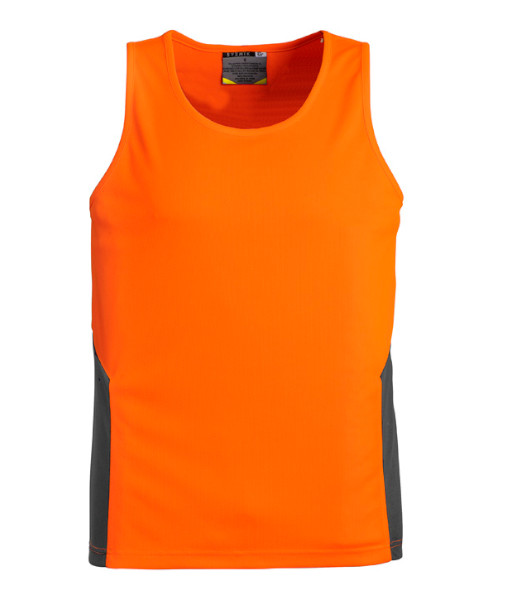 ZH239 Syzmik Unisex Hi Vis Day Only Squad Singlet, Orange/Charcoal, Sizes 2XS to 7XL